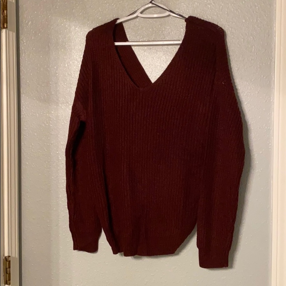 Marshalls maroon twist sweater size medium